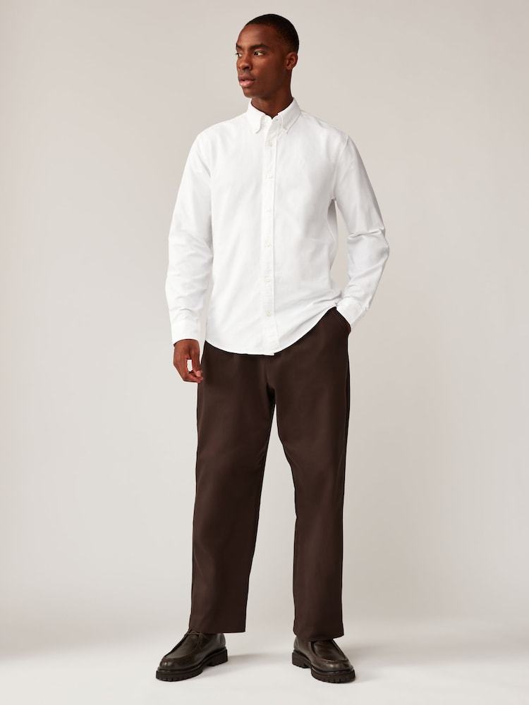 White 100% Cotton Long Sleeve Oxford Shirts 3 Pack - Image 4 of 9