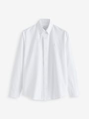 White 100% Cotton Long Sleeve Oxford Shirts 3 Pack - Image 6 of 9