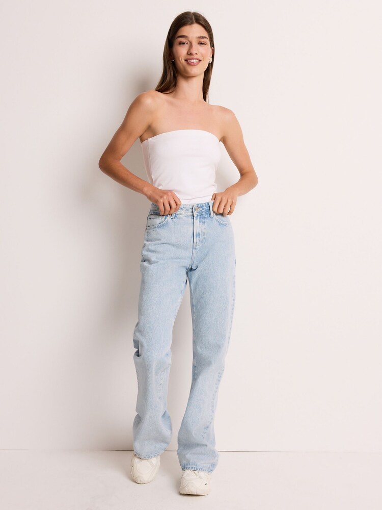 Bleach Blue Relaxed Bootcut 100% Cotton Jeans - Image 2 of 7 Bleach Blue Relaxed Bootcut 100% Cotton Jeans - Image 2 of 7