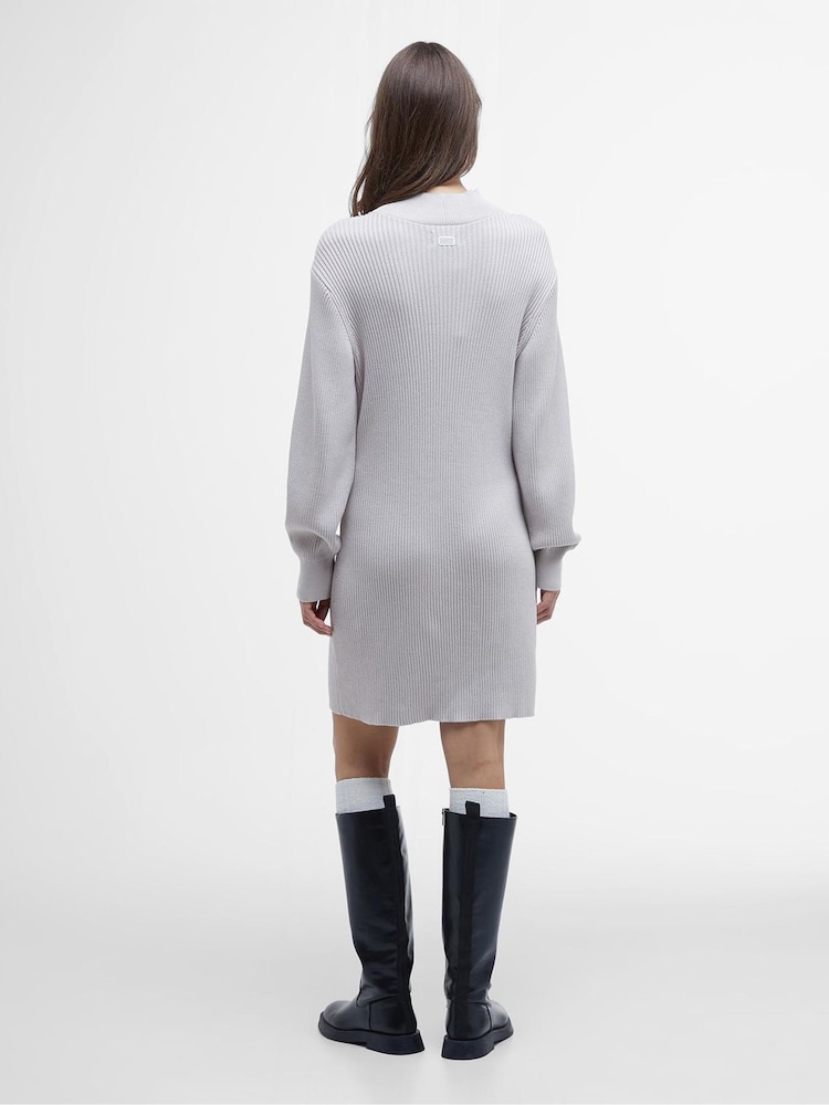 Barbour® International 100% Cotton Franchesca Funnel Neck Ribbed Knit Dress - Image 3 of 7