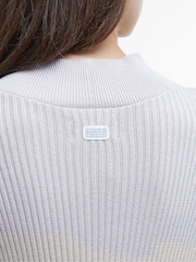 Barbour® International 100% Cotton Franchesca Funnel Neck Ribbed Knit Dress - Image 6 of 7