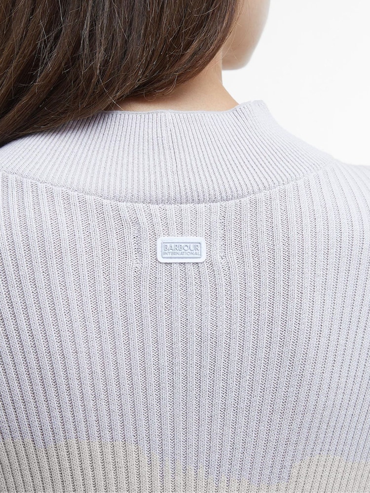 Barbour® International 100% Cotton Franchesca Funnel Neck Ribbed Knit Dress - Image 6 of 7