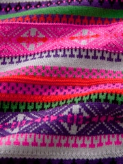 Roza črtasta - Soft Touch Pattern Knitted Cosy okrogel ovratnik; z okroglim ovratnikom pulover - Slika 7 iz 7