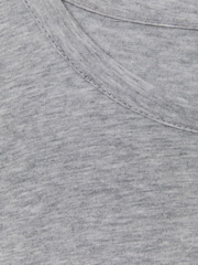 Reiss Grey Melange Caspian Mercerised Crew Neck T-shirt - Image 5 of 5