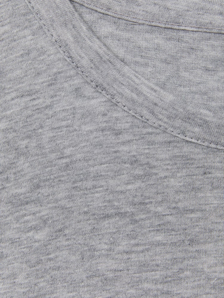 Reiss Grey Melange Caspian Mercerised Crew Neck T-shirt - Image 5 of 5