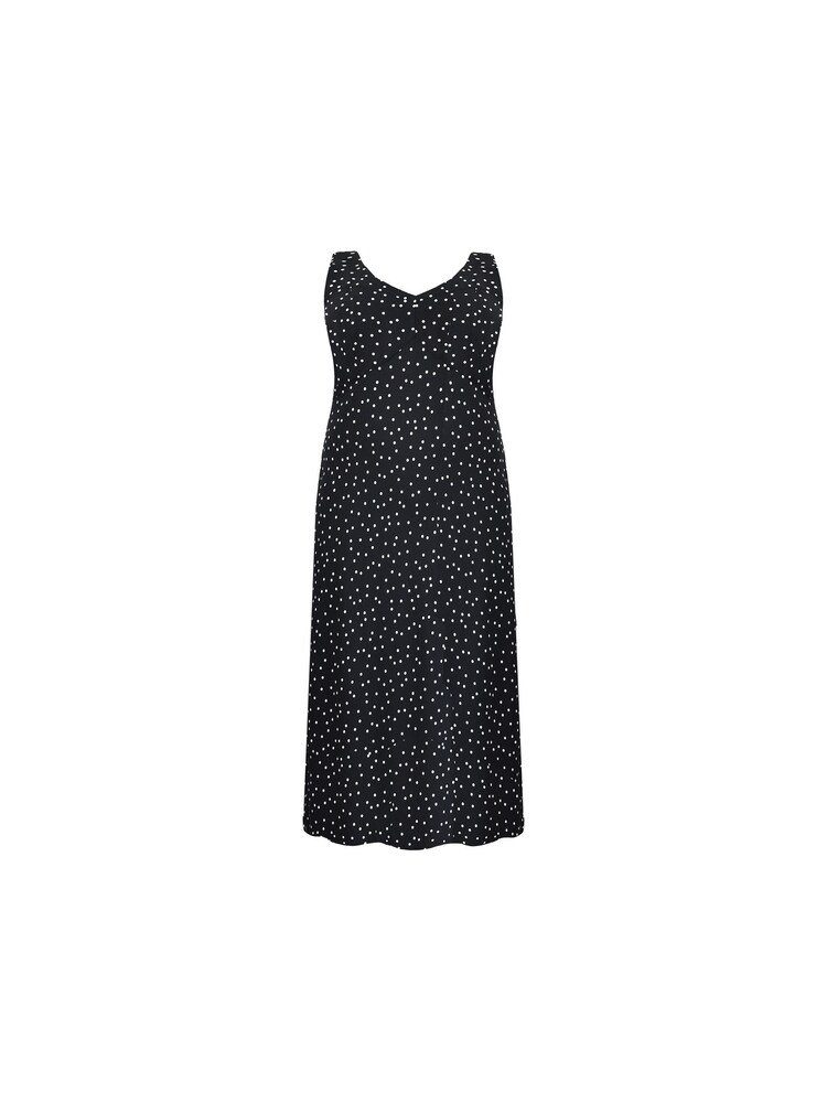 Live Unlimited Black Curve Petite Polka V-Neck Slip Dress - Image 5 of 5 Live Unlimited Black Curve Petite Polka V-Neck Slip Dress - Image 5 of 5