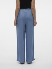 VERO MODA Blue Tencel Lightweight Denim Wide Leg Trousers - Image 2 of 4
