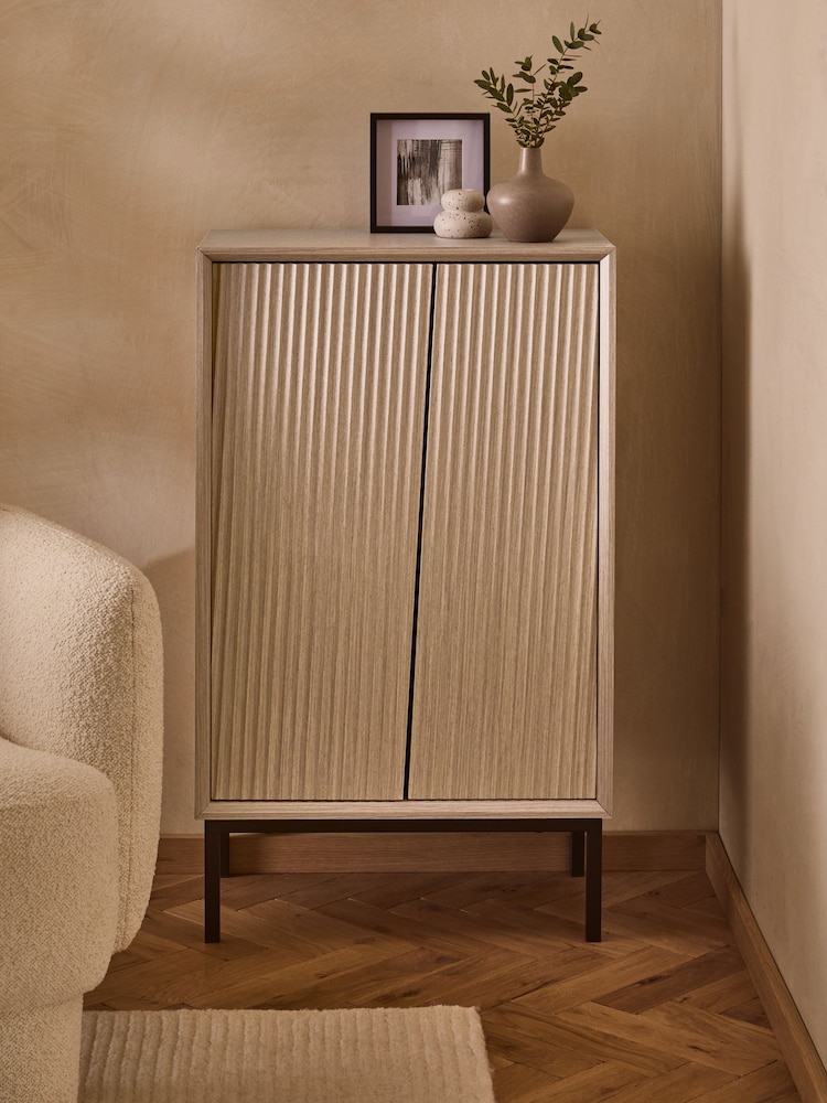 Light Marlow Marlow Oak Effect Slim Cabinet - Image 1 of 10
