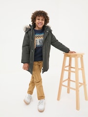 FatFace Easdale Washed Black Hooded Parka Jacket - Image 3 of 5
