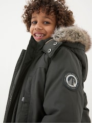 FatFace Easdale Washed Black Hooded Parka Jacket - Image 4 of 5
