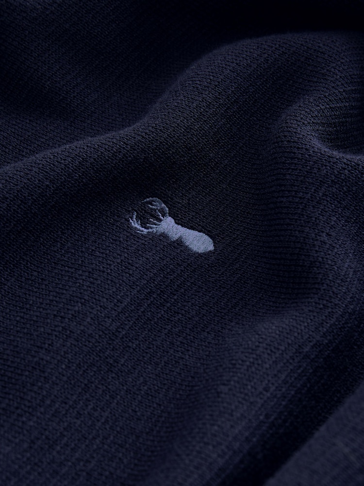Mornarsko modra z jelenom - Preprosto - v standardnem kroju 100% Cotton Premium Quarter Zip pulover - Slika 7 iz 7