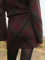 Red Co-Ord Patterned Short Knitted Mini Skirt - Image 3 of 8