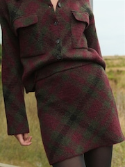 Red Co-Ord Patterned Short Knitted Mini Skirt - Image 5 of 8