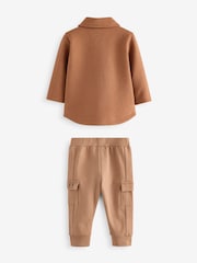 Baker by Ted Baker Rust Brown Textured Shacket 3 Piece Set - Image 2 of 5