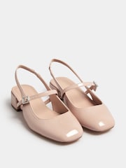 Naravni - Yours Curve Patent Mary Jane Slingback čevlji z visoko peto In Extra Wide EEE Fit - Slika 2 iz 5