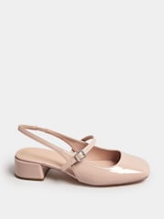 Naravni - Yours Curve Patent Mary Jane Slingback čevlji z visoko peto In Extra Wide EEE Fit - Slika 3 iz 5
