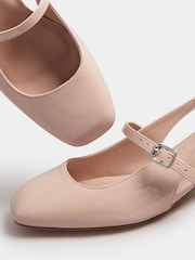 Naravni - Yours Curve Patent Mary Jane Slingback čevlji z visoko peto In Extra Wide EEE Fit - Slika 5 iz 5
