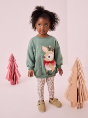 Blue Christmas Sweatshirt And Leggings Set (3mths-7yrs) - Image 1 of 4