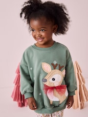 Blue Christmas Sweatshirt And Leggings Set (3mths-7yrs) - Image 3 of 4
