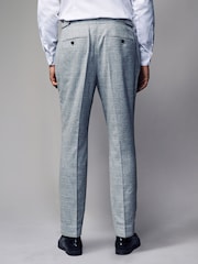 Grey Slim Fit Brushed Check Suit Trousers - Image 3 of 10