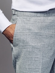 Grey Slim Fit Brushed Check Suit Trousers - Image 4 of 10