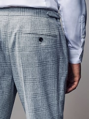 Grey Slim Fit Brushed Check Suit Trousers - Image 5 of 10