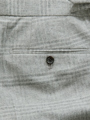 Grey Slim Fit Brushed Check Suit Trousers - Image 8 of 10