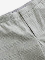 Grey Slim Fit Brushed Check Suit Trousers - Image 9 of 10