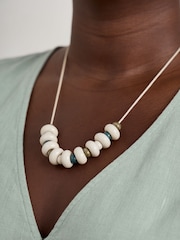 Seasalt Cornwall White Rushes Beaded Necklace - Image 4 of 4