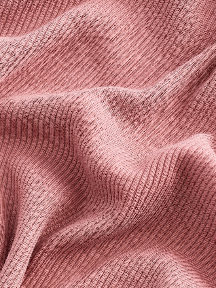 Rose Pink Long Sleeve Ribbed Roll Neck Bodysuit - Image 7 of 7