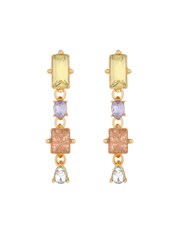 Mood Gold Tone Patina Effect Stone Drop Earrings - Image 1 of 1