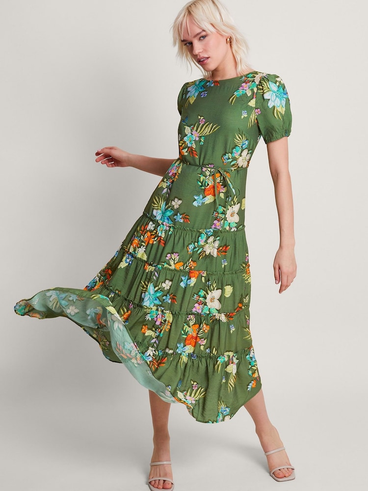 Monsoon Green Zafia Tiered Dress - Image 1 of 5