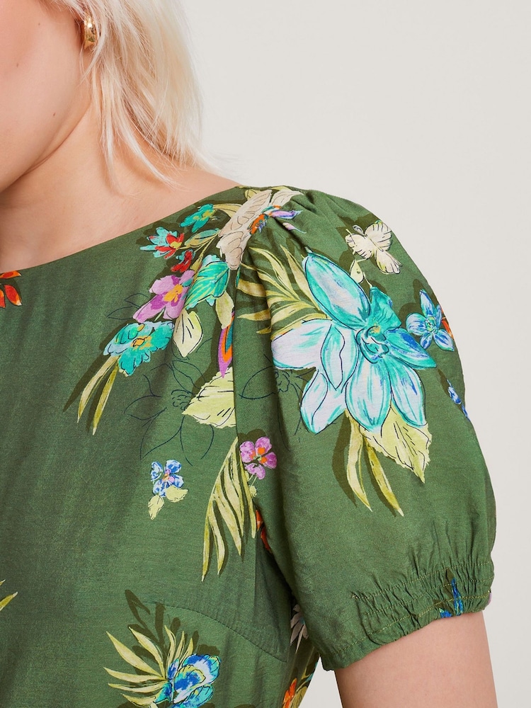 Monsoon Green Zafia Tiered Dress - Image 2 of 5