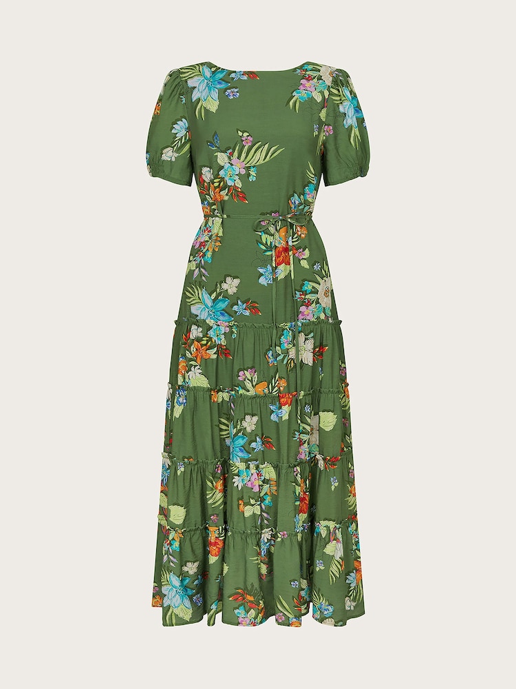 Monsoon Green Zafia Tiered Dress - Image 5 of 5