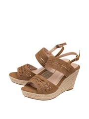 Dunlop Brown Wedge Open Toe Sandals - Image 2 of 4