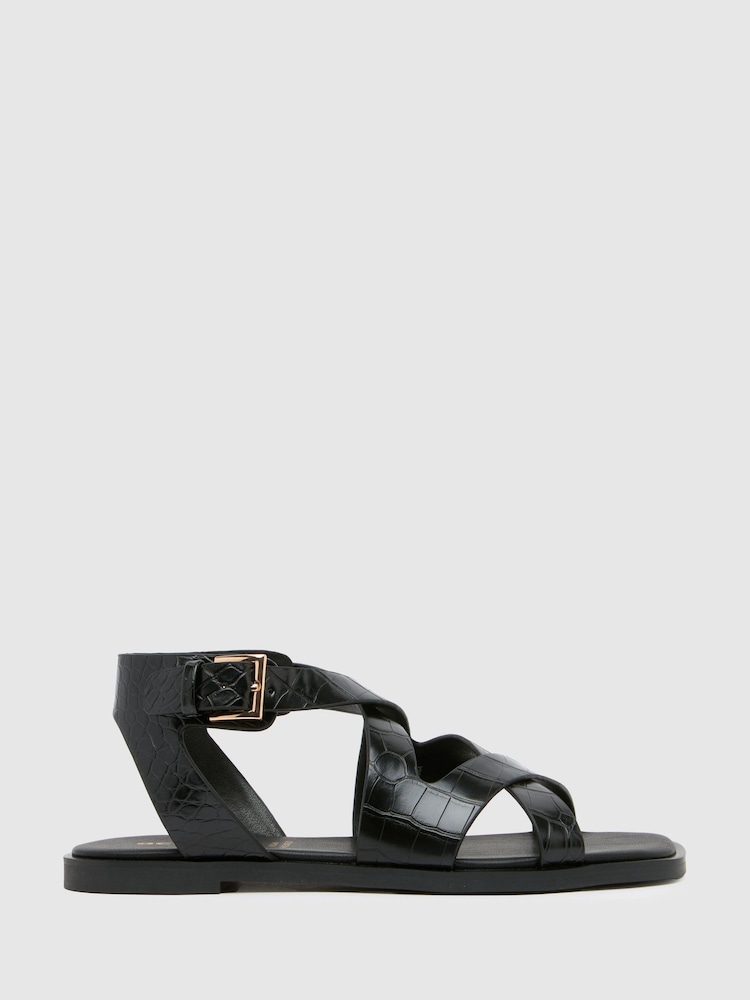 Schuh Tide Croc Flat Sandals - Image 1 of 4