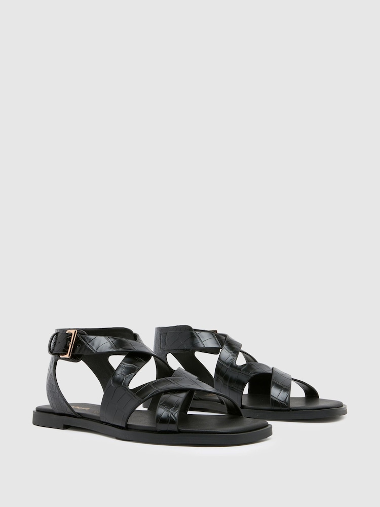 Schuh Tide Croc Flat Sandals - Image 2 of 4