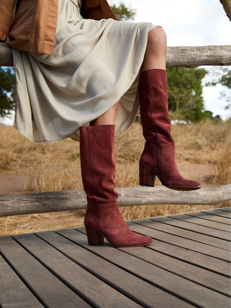Penelope Chilvers Navette Slouch Suede Rust Brown Boots - Image 1 of 7