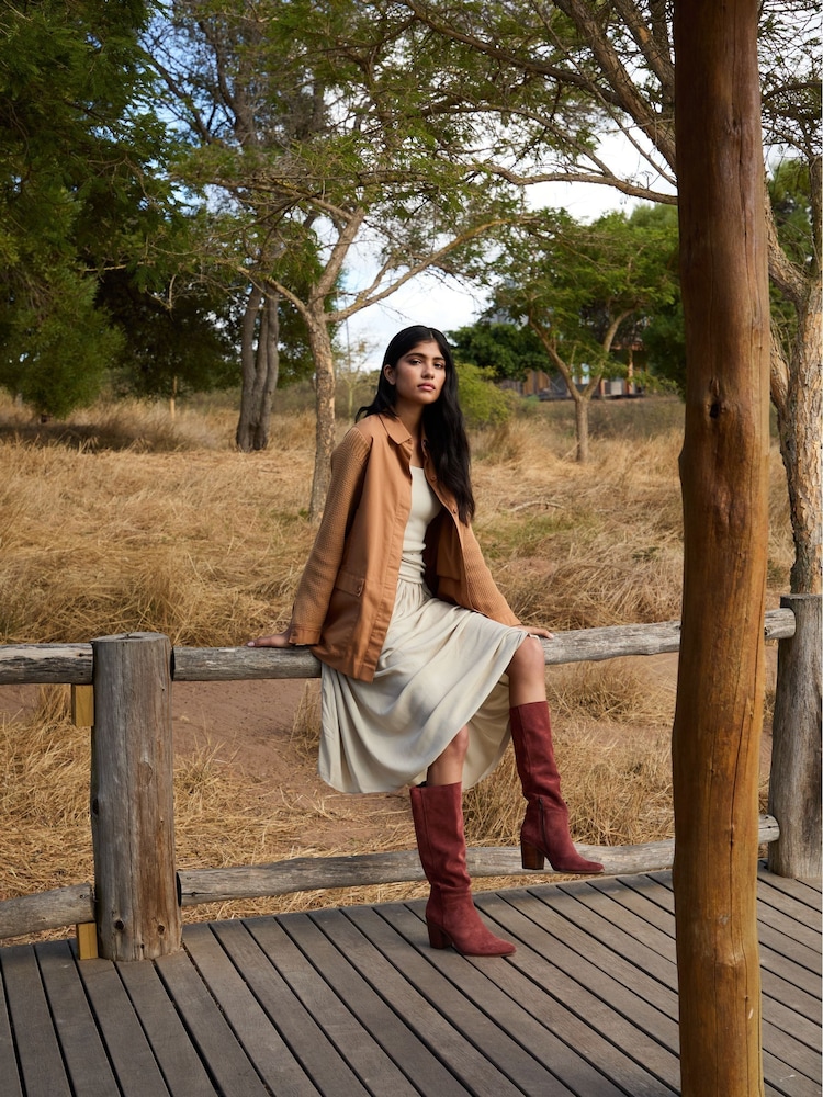 Penelope Chilvers Navette Slouch Suede Rust Brown Boots - Image 2 of 7