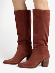 Penelope Chilvers Navette Slouch Suede Rust Brown Boots - Image 4 of 7