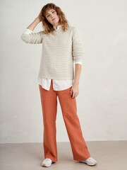 Seasalt Cornwall Grey Gull Rock Pointelle Knit Jumper - Image 3 of 5