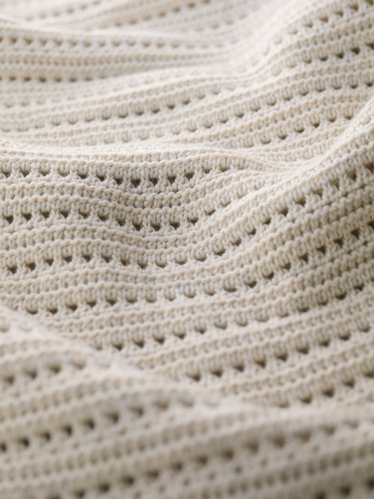 Seasalt Cornwall Grey Gull Rock Pointelle Knit Jumper - Image 5 of 5