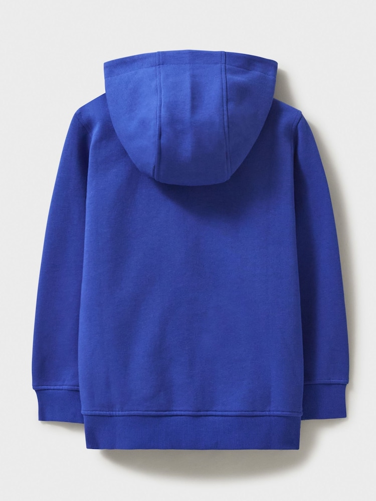 Crew Clothing Blue Blue Zip Up 100% Cotton Hoodie - Image 2 of 3 Crew Clothing Blue Blue Zip Up 100% Cotton Hoodie - Image 2 of 3