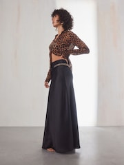 Black With Gold Chain PU Skinny Double Belt - Image 2 of 7