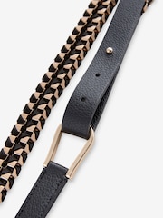 Black With Gold Chain PU Skinny Double Belt - Image 7 of 7