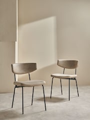 MADE.COM Set of 2 Mink Brown Halina Dining Chairs - Image 2 of 4