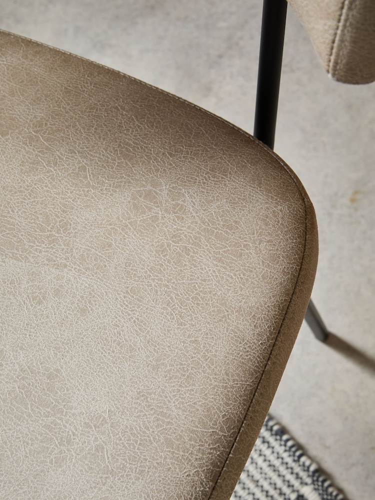 MADE.COM Set of 2 Mink Brown Halina Dining Chairs - Image 4 of 4