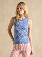В синий цветочек - Joules Premium Ribbed Jersey Printed Vest - Изображение 1 из 6