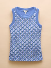 В синий цветочек - Joules Premium Ribbed Jersey Printed Vest - Изображение 6 из 6