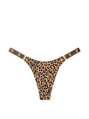 Victoria's Secret Leopard Brown Thong Shine Strap Knickers - Image 3 of 3